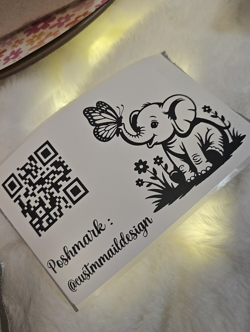 30 3x5 Qr Stickers Elephant